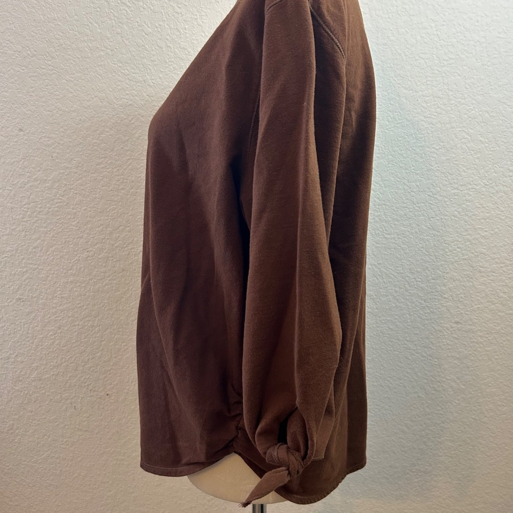 Women’s 3/4 Length Sleeves Brown Blouse‎ | Size XL - Picture 6 of 12